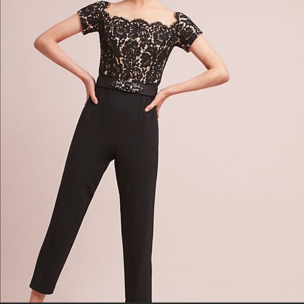 Eliza J Off The Shoulder Lace Top Jumpsuit size 2